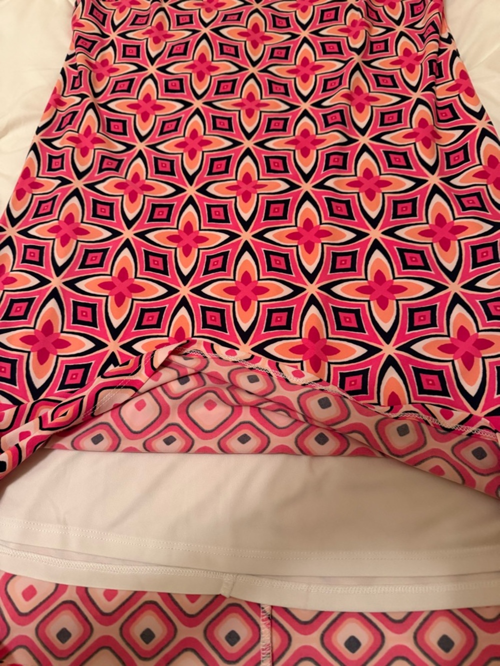 NWOT Eliza J Pink and Black Geometric Half Sleeve Dress Women Size 10 - Picture 11 of 11